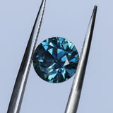 2.34CT ROUND PRECISION CUT MONTANA SAPPHIRE, OCEAN BLUE, UNTREATED, 7.44X5.50MM