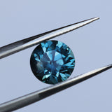 2.34CT ROUND PRECISION CUT MONTANA SAPPHIRE, OCEAN BLUE, UNTREATED, 7.44X5.50MM