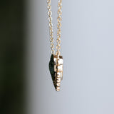 1.87ct ANZA Green Trillion Untreated Tanzanian Sapphire Vine Frame Necklace in 14k Yellow Gold