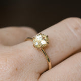 1.73ct Oval Reclaimed/Vintage Oval Pastel Sapphire Lotus Six Prong Solitaire in 14k Yellow Gold