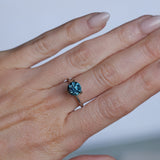 2.34CT ROUND PRECISION CUT MONTANA SAPPHIRE, OCEAN BLUE, UNTREATED, 7.44X5.50MM