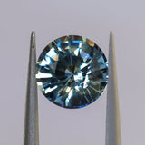 2.08CT ROUND MADAGASCAR SAPPHIRE, BICOLOR BLUE AND WHITE, UNTREATED, 7.5X4.9MM