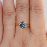 2.08CT ROUND MADAGASCAR SAPPHIRE, BICOLOR BLUE AND WHITE, UNTREATED, 7.5X4.9MM