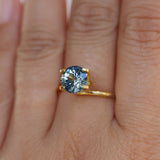 2.08CT ROUND MADAGASCAR SAPPHIRE, BICOLOR BLUE AND WHITE, UNTREATED, 7.5X4.9MM