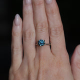 2.34CT ROUND PRECISION CUT MONTANA SAPPHIRE, OCEAN BLUE, UNTREATED, 7.44X5.50MM