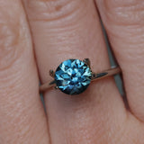 2.34CT ROUND PRECISION CUT MONTANA SAPPHIRE, OCEAN BLUE, UNTREATED, 7.44X5.50MM