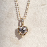 4.25ct Natural Champagne Zircon Heart Prong Pendant in 14k Yellow Gold