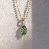 1.08ct Marquise Cut Parti Madagascar Sapphire 6 Prong Pendant in 14k Yellow Gold