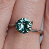1.46CT ROUND PRECISION CUT MONTANA SAPPHIRE, TEAL GREEN, UNTREATED, 7.08X4.1MM