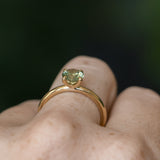 1.01ct Round Green Montana Sapphire Classic Four Prong Solitaire in 14k Yellow Gold
