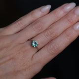 1.46CT ROUND PRECISION CUT MONTANA SAPPHIRE, TEAL GREEN, UNTREATED, 7.08X4.1MM