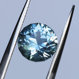 2.38CT ROUND PRECISION CUT MONTANA SAPPHIRE, MEDIUM BLUE, UNTREATED, 7.69X5.31MM