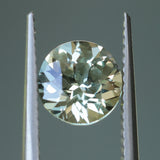 1.68CT ROUND MADAGASCAR SAPPHIRE, WHITE AND LIGHT YELLOW, UNTREATED, 7.1X4.6MM