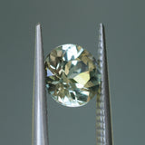 1.68CT ROUND MADAGASCAR SAPPHIRE, WHITE AND LIGHT YELLOW, UNTREATED, 7.1X4.6MM