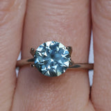 2.38CT ROUND PRECISION CUT MONTANA SAPPHIRE, MEDIUM BLUE, UNTREATED, 7.69X5.31MM