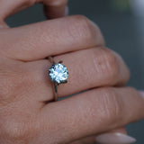 2.38CT ROUND PRECISION CUT MONTANA SAPPHIRE, MEDIUM BLUE, UNTREATED, 7.69X5.31MM