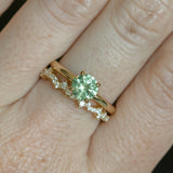 1.01ct Round Green Montana Sapphire Classic Four Prong Solitaire in 14k Yellow Gold