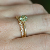 1.01ct Round Green Montana Sapphire Classic Four Prong Solitaire in 14k Yellow Gold