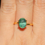 2.82CT OVAL MADAGASCAR SAPPHIRE, CARIBBEAN TEAL GREEN WITH GROWTH LINES, 8.94X6.75X5.50MM