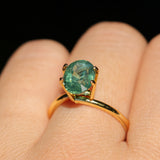 2.82CT OVAL MADAGASCAR SAPPHIRE, CARIBBEAN TEAL GREEN WITH GROWTH LINES, 8.94X6.75X5.50MM