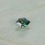 2.43CT ELONGATED HEXAGON MADAGASCAR SAPPHIRE, PARTI GREEN AND TEAL, 11X6.9X4.8MM