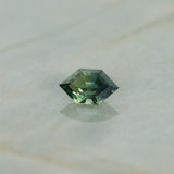 2.43CT ELONGATED HEXAGON MADAGASCAR SAPPHIRE, PARTI GREEN AND TEAL, 11X6.9X4.8MM