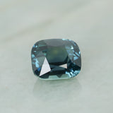 5.74CT UNTREATED CUSHION MADAGASCAR SAPPHIRE, PARTI DEEP TEAL BLUE, 10.2X8.8X7.2MM