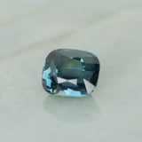 5.74CT UNTREATED CUSHION MADAGASCAR SAPPHIRE, PARTI DEEP TEAL BLUE, 10.2X8.8X7.2MM
