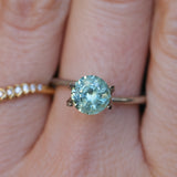 1.61CT ROUND PRECISION CUT MONTANA SAPPHIRE, LIGHT TEAL GREEN, 6.9X4.6MM