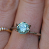 1.61CT ROUND PRECISION CUT MONTANA SAPPHIRE, LIGHT TEAL GREEN, 6.9X4.6MM