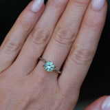 1.61CT ROUND PRECISION CUT MONTANA SAPPHIRE, LIGHT TEAL GREEN, 6.9X4.6MM