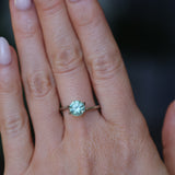 1.61CT ROUND PRECISION CUT MONTANA SAPPHIRE, LIGHT TEAL GREEN, 6.9X4.6MM