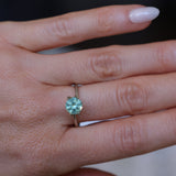 1.61CT ROUND PRECISION CUT MONTANA SAPPHIRE, LIGHT TEAL GREEN, 6.9X4.6MM