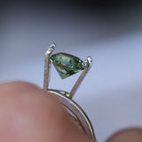 1.61CT ROUND PRECISION CUT MONTANA SAPPHIRE, LIGHT TEAL GREEN, 6.9X4.6MM