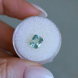 2.25CT MADAGASCAR RADIANT SAPPHIRE, SEAFOAM TEAL GREEN, 7.7X6.3MM