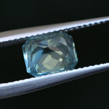 2.25CT MADAGASCAR RADIANT SAPPHIRE, SEAFOAM TEAL GREEN, 7.7X6.3MM