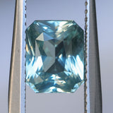 2.25CT MADAGASCAR RADIANT SAPPHIRE, SEAFOAM TEAL GREEN, 7.7X6.3MM
