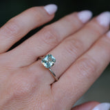 2.25CT MADAGASCAR RADIANT SAPPHIRE, SEAFOAM TEAL GREEN, 7.7X6.3MM