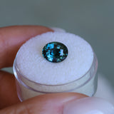 2.71CT OVAL MADAGASCAR SAPPHIRE, DEEP TEAL BLUE, 9.1X7.4X5MM
