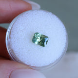 1.53CT RADIANT CUT MONTANA SAPPHIRE, PARTI GREEN YELLOW BLUE, 7.11X5.27X4.05MM