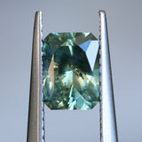 1.53CT RADIANT CUT MONTANA SAPPHIRE, PARTI GREEN YELLOW BLUE, 7.11X5.27X4.05MM