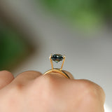 2.60CT CUSHION MADAGASCAR SAPPHIRE, PARTI TEAL BLUE AND WHITE, 8.9X7.2X4.7MM