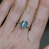 2.34CT MADAGASCAR EMERALD CUT SAPPHIRE, STEELY TEAL, 8.8X6.2X4.5MM