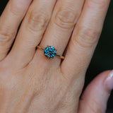 2.34ct Round Untreated Blue Montana Sapphire Classic 4 Prong Solitaire in 14k Yellow Gold- Appraised Stone