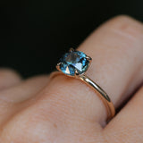 2.34ct Round Untreated Blue Montana Sapphire Classic 4 Prong Solitaire in 14k Yellow Gold- Appraised Stone