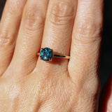 2.34ct Round Untreated Blue Montana Sapphire Classic 4 Prong Solitaire in 14k Yellow Gold- Appraised Stone