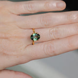 2.92CT OVAL AUSTRALIAN SAPPHIRE, DEEP FOREST GREEN, UNTREATED, 9.95X7.14X4.28MM