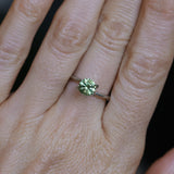 1.08CT ROUND PRECISION CUT MONTANA SAPPHIRE, LIGHT GREEN YELLOW, 5.9X4.03MM