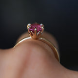 1.37ct Oval Untreated Pink Burmese Spinel Lotus Solitaire in 14k Yellow Gold