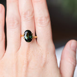 5.35CT OVAL AUSTRALIAN SAPPHIRE, DEEP GREEN PARTI, UNTREATED, 12.9X8X5.5MM